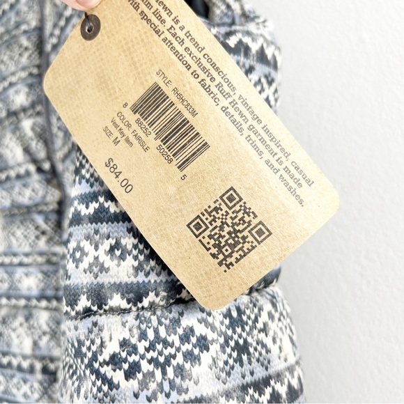 NWT RUFF HEWN‎ fairisle Puffer vest $84 tag SIZE MEDIUM new great gift women’s - Picture 5 of 7